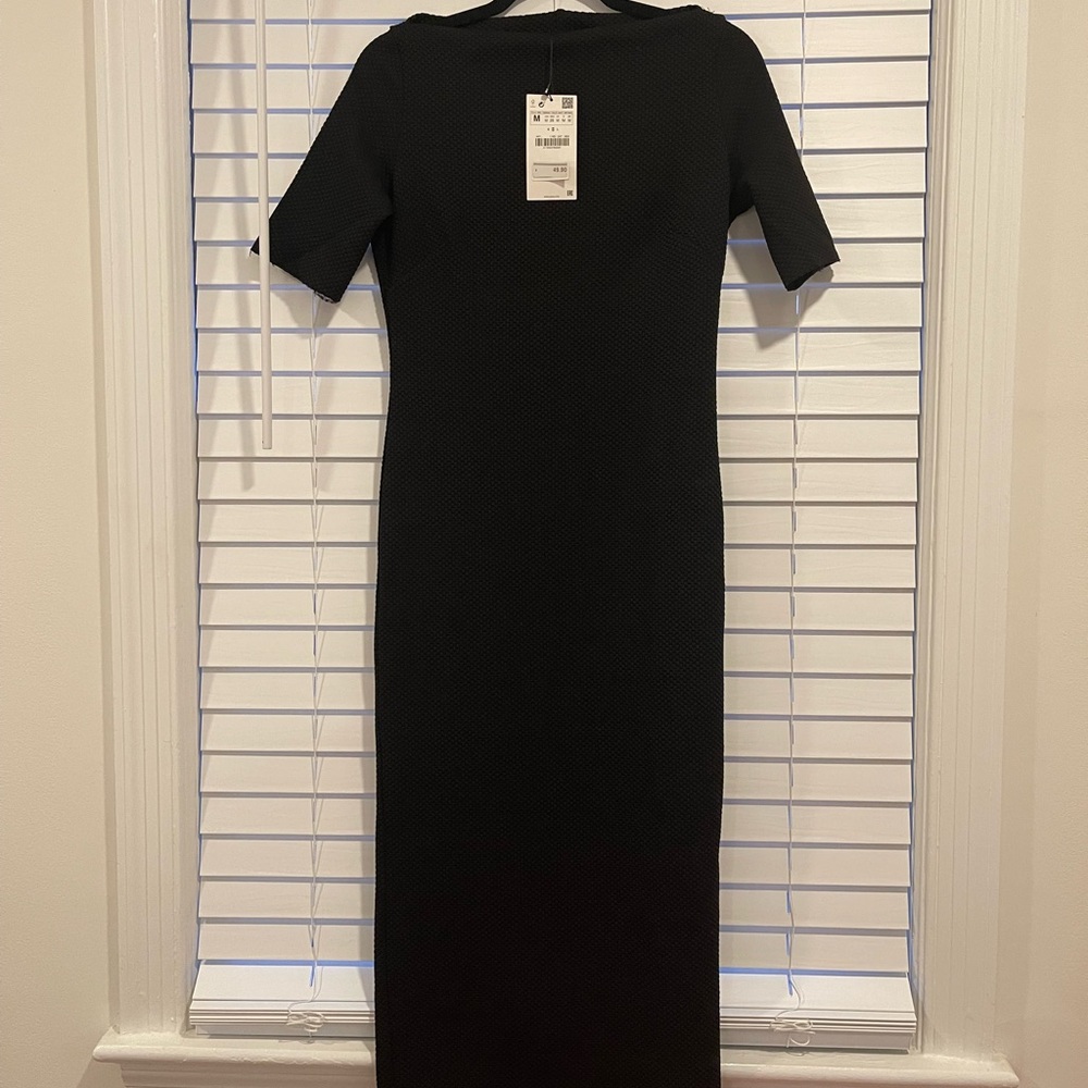 NWT ZARA Black Bodycon dress, size M